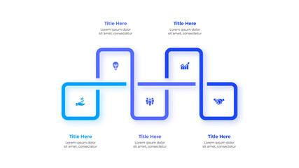 Poster - Vector squares with 5 options. Process infographics for business presentation. Can be used for banner, workflow layout, diagram or info graph