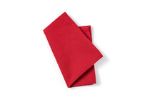 Red Textile Napkin Isolated On White Background.