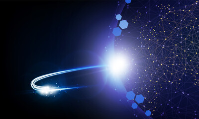 Wall Mural - abstract arrow light out technology background hitech communication concept innovation send for plan