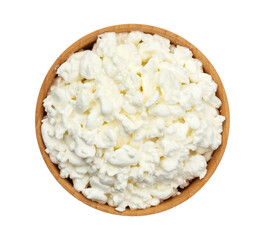 Wall Mural - Cottage cheese isolated on white background, top view