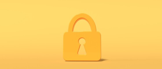 Poster - Security safety lock icon - 3D render