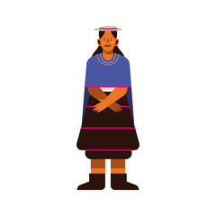 Poster - indigenous woman with traditional cloth