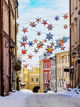 Christmas Decorations At Grodzka Street, Old Town, Winter, Lublin, Lublin Voivodeship, Poland