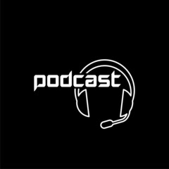 Sticker - Podcast logo isolated  on dark background