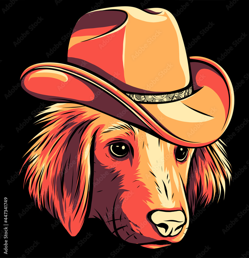 gangster dog with fedora hat vector illustration - obrazy, fototapety, plakaty 