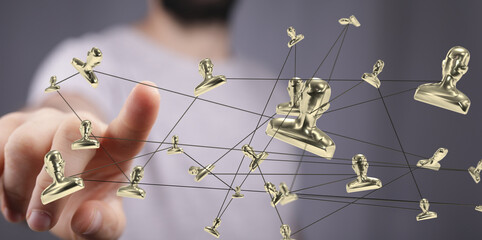 telecommunication concept with abstract network structure