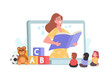 © Pavlo Syvak - Babysitting, Friendly Digital Nanny Character Reading Fairy Tales to Kids. Baby Sitter Nanny Online. Service, Childcare