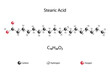 Molecular formula of stearic acid. Chemical structure of stearic acid. 