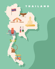 Sticker - thailand culture map