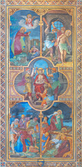 Wall Mural - VIENNA, AUSTIRA - JUNI 24, 2021: The fresco of  Rosary mysteries of Sorrow in the Votivkirche church by brothers Carl and Franz Jobst (sc. half of 19. cent.).