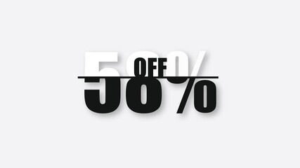 Aufkleber - Countdown from 0 to 60 percent off discount on a white background in flat design. Business, shop, producte sale. Modern flat design and minimalist. Motion graphic. 4k