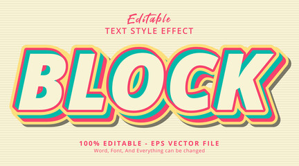 Leinwandbilder - Editable text effect, Block text on modern writing style effect