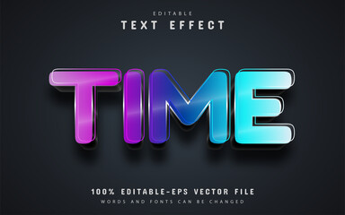 Wall Mural - Time text, colorful text effect editable