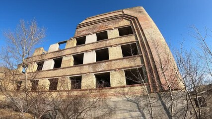 Wall Mural - Abandoned construction site of Hospital. Built as a center for radiation and burn injuries after the Chernobyl disaster.Abandoned at 1991,during Ukrainian undependence crisis. Kiev Region,Ukraine