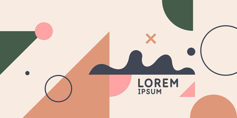 Poster - abstract background in a modern trendy style. poster with simple flat organic shapes, geometric shap