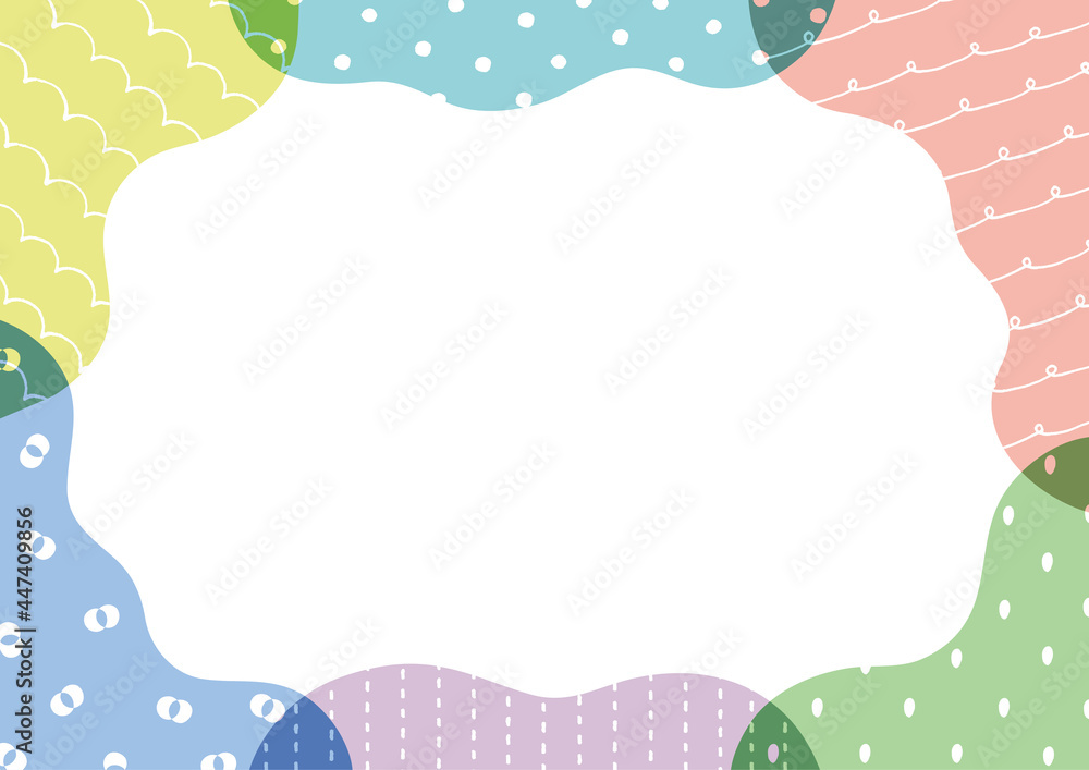 ポップでレトロモダンなカラフルフレーム Wall Mural まるまる