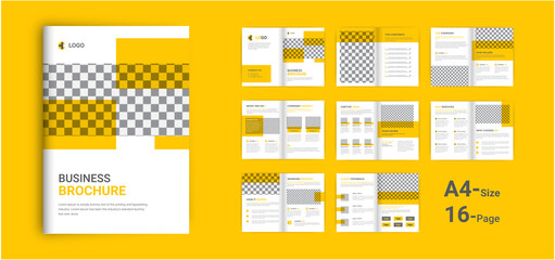 16 pages company profile business brochure design, Company profile brochure template layout design.