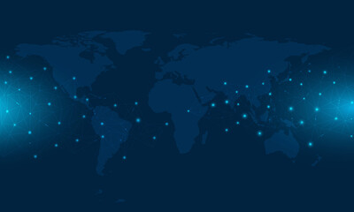 worldwide map community connection.communication and world borderless concept.internet connecting ar