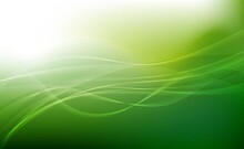 Background For A Presentation On Ecology. Green Curved Lines With Transitions. Abstract Vector Illustration Of Multi-colored Curves With Transitions On A Green Background. A Banner For Creativity.