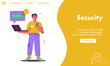 Vector landing page of Internet Security concept