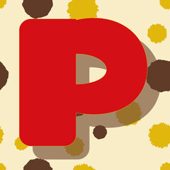 Poster - Letter p from the alphabet vector seamless repeat pattern print background
