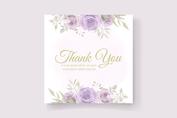 Canvas Print - Thank you card design on a flower theme