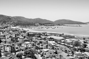 Sticker - Brazil - Cabo Frio. Black and white vintage style.