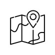 Map vector outline icon style illustration. EPS 10 file