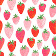 Fresh juicy strawberry, summer pattern