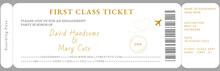 Golden Wedding Plane Ticket