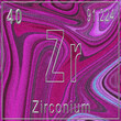 Zirconium chemical element, Sign with atomic number and atomic weight