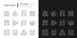 © IMG visuals icons - Teamwork related linear icons set for dark and light mode. Common goals and its achievement. Business strategy. Customizable thin line symbols. Isolated vector outline illustrations. Editable stroke