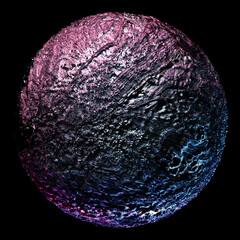 Wall Mural - 3d render of abstract art 3d ball sphere or surreal organic planet with rough grunge damaged scratch