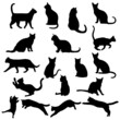 Cat silhouettes set vector Illustration Eps 10