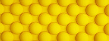 Yellow Texture With Repeated Round Bumps, Spheric Background, 3d Rendering, Panoramic Image