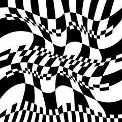 Poster - Twisted and convex wavy checker sample. Seamless vector flag.