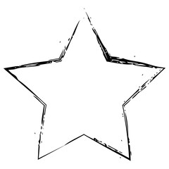 Poster - Isolated grunge star. Vector simple black empty star.