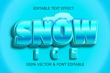 Wall Mural - snow ice emboss style 3 dimension editable text effect