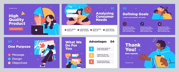 Fototapete - Presentation and slide layout background. Design template with business people. Use for business annual report, flyer, marketing, leaflet, advertising, brochure, modern style. Vector
