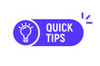 Quick tip hint vector icon bulb. Fact tip idea line icon logo guide