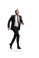 Sticker - Full length shot of a businessman running and shouting