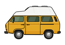 VW T3 Westfalia Retro Campervan Yellow