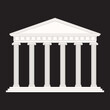 Greek temple with classical columns.  Vector illustration isolated on black background.
