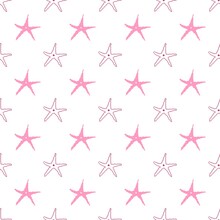 Pink And White Seashells Seamless Pattern