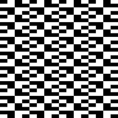 Poster - Black and white rectangles wallpaper. Vector checker ornament.