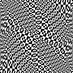 Poster - Checker canvas with double ornament. Vector.