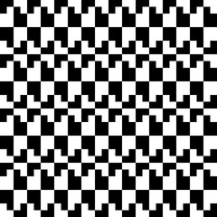 Fototapete - Checker ornament. Vector black and white tiles pattern.