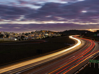 sunset on the highway