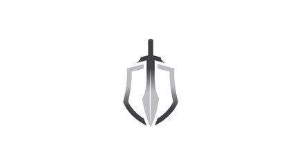 creative shield sword logo vector