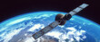 a satellite in orbit (3d rendering,this image elements furnished by NASA)